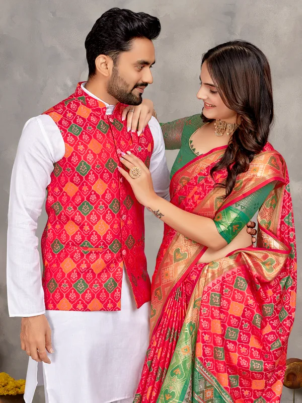 Men's_Kurta_+_Koti_&_Women_Saree