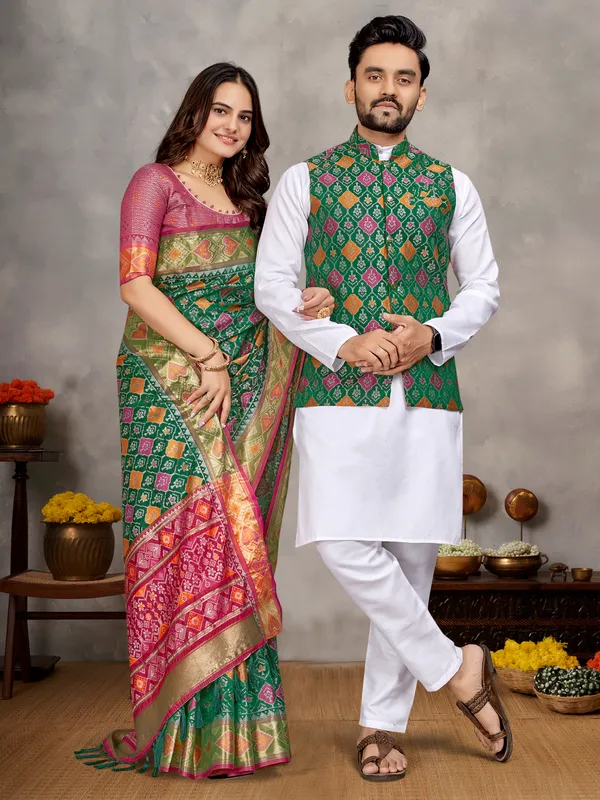 Men's_Kurta_+_Koti_&_Women_Saree