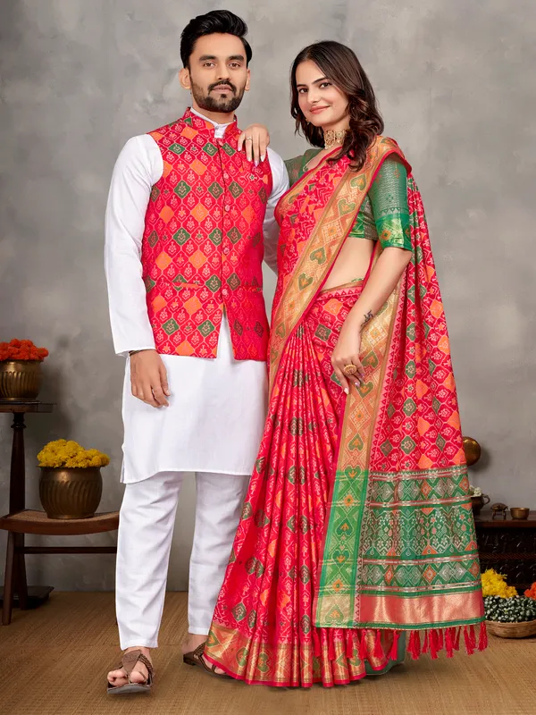 Men's_Kurta_+_Koti_&_Women_Saree