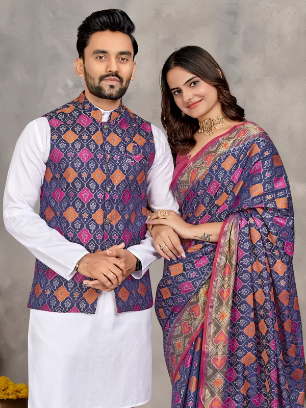 Men's_Kurta_+_Koti_&_Women_Saree