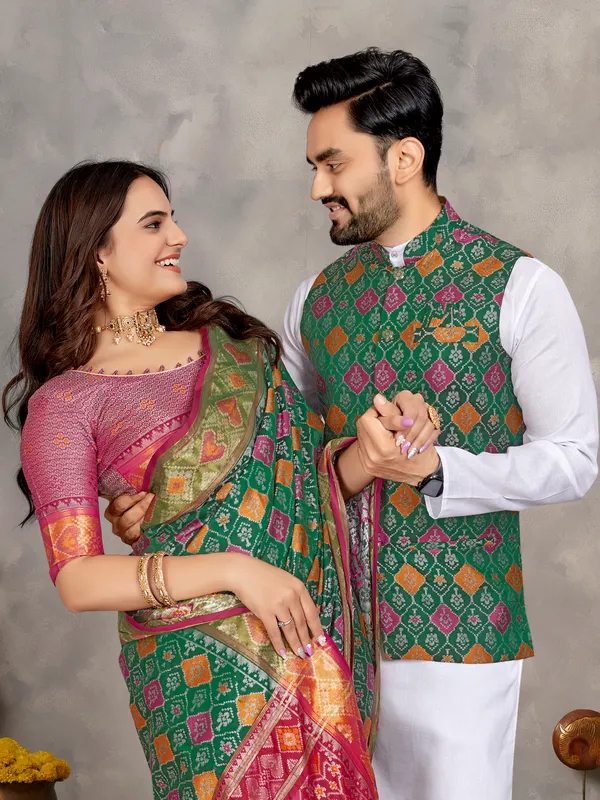 Men's_Kurta_+_Koti_&_Women_Saree