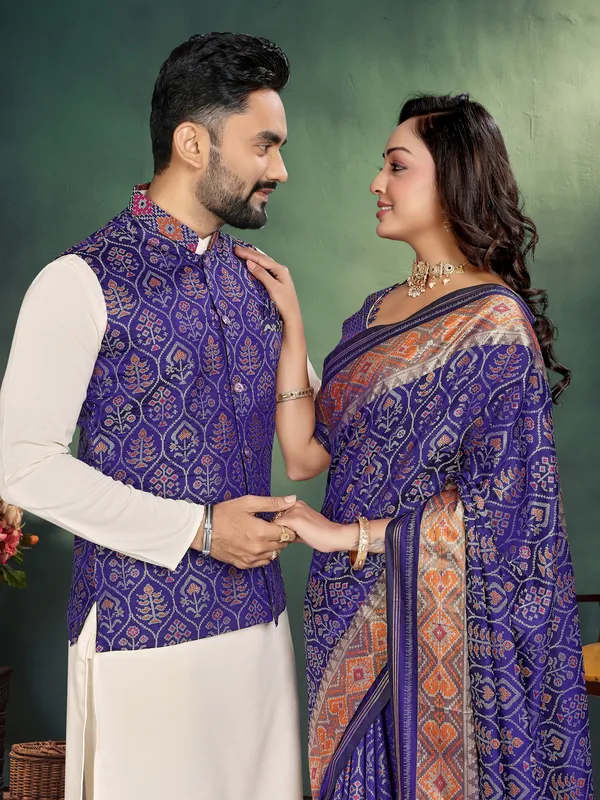 Men's_Kurta_+_Koti_&_Women_Saree_