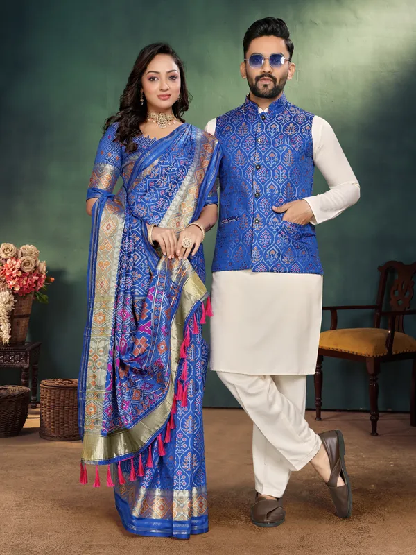 Men's_Kurta_+_Koti_&_Women_Saree_