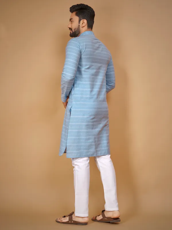 Blue_Polyester_Printed_Kurta_For_Men