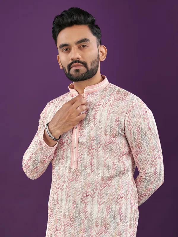 Multicolor_Polyester_Printed_Kurta_For_Men