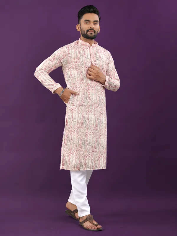 Multicolor_Polyester_Printed_Kurta_For_Men