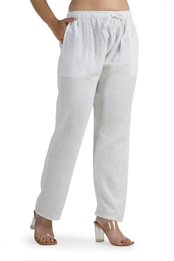 White_Cotton_Premium_Pyjama_For_Women