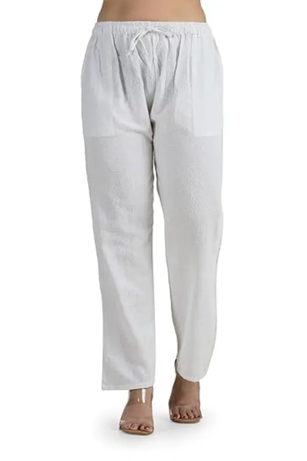White_Cotton_Premium_Pyjama_For_Women