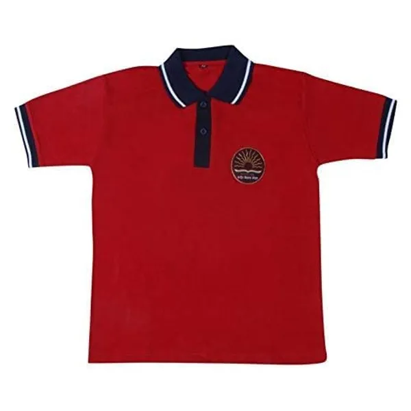 Red_Cotton_School_Uniform_T-Shirt_For_Kids