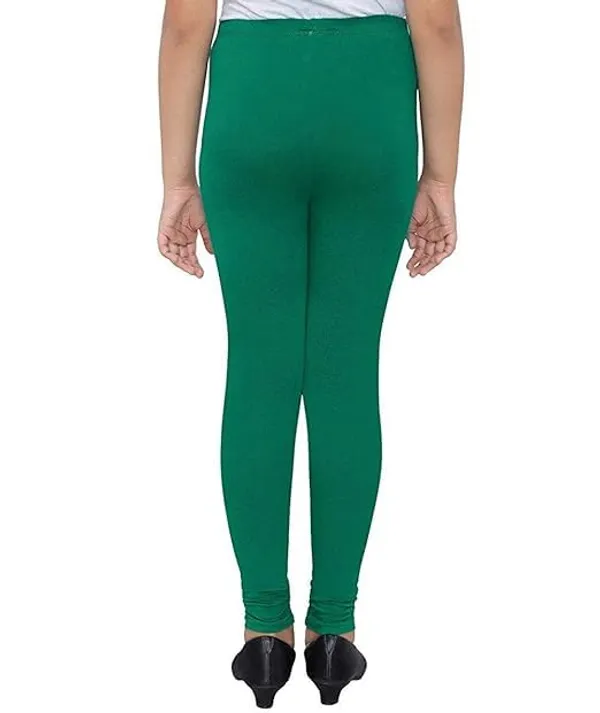 Bottle_Green_Cotton_Churidar_Leggings_For_Girls