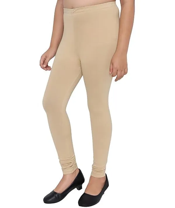 Beige_Cotton_Churidar_Leggings_For_Girls