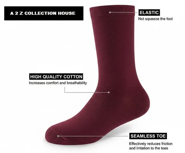 Maroon_Cotton_School_Uniform_Socks_For_Kids