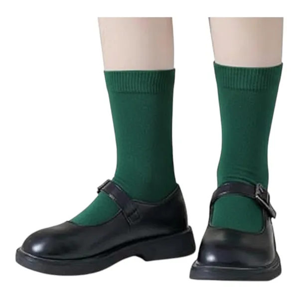 Bottle_Green_Cotton_School_Uniform_Socks_For_Kids