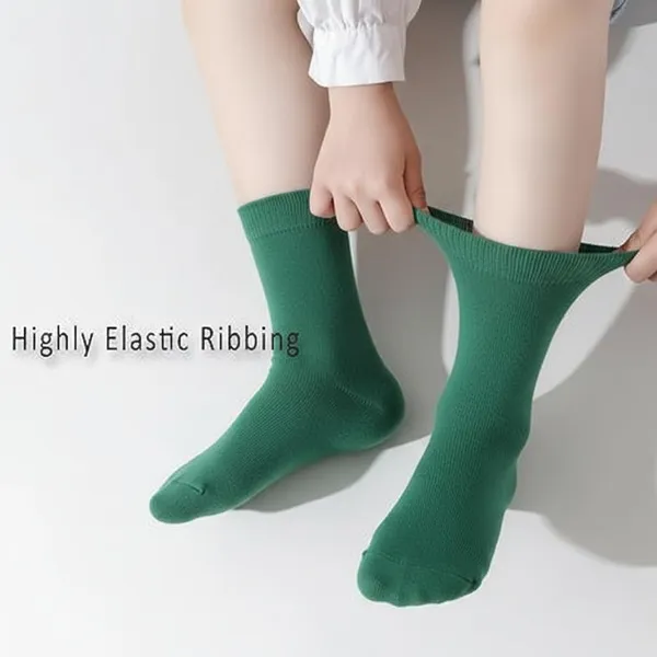 Bottle_Green_Cotton_School_Uniform_Socks_For_Kids