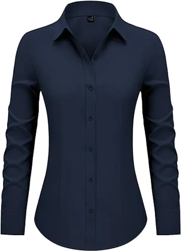 Dark_Navy_Blue_Cotton_Shirt_For_Womens