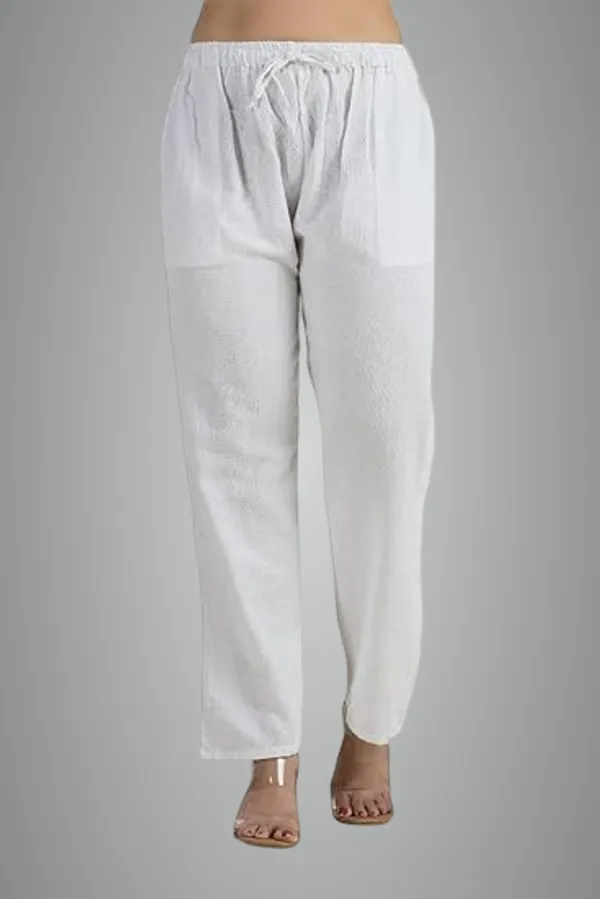 White_Cotton_Premium_Pyjama_For_Women