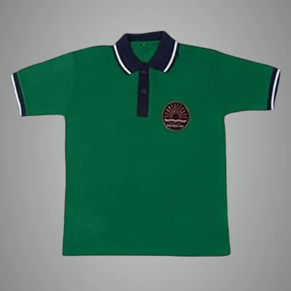 Green_Cotton_School_Uniform_T-Shirt_For_Kids
