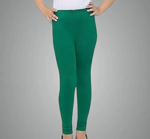 Bottle_Green_Cotton_Churidar_Leggings_For_Girls