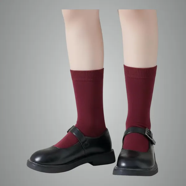 Maroon_Cotton_School_Uniform_Socks_For_Kids