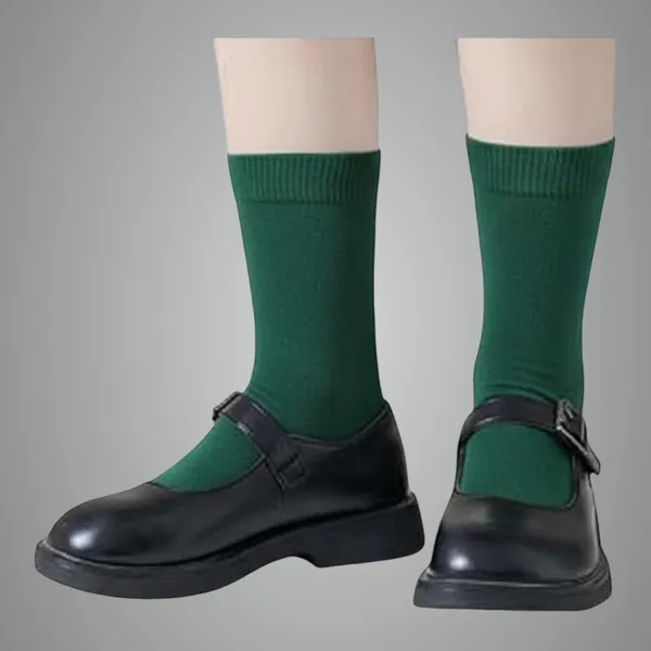 Bottle_Green_Cotton_School_Uniform_Socks_For_Kids