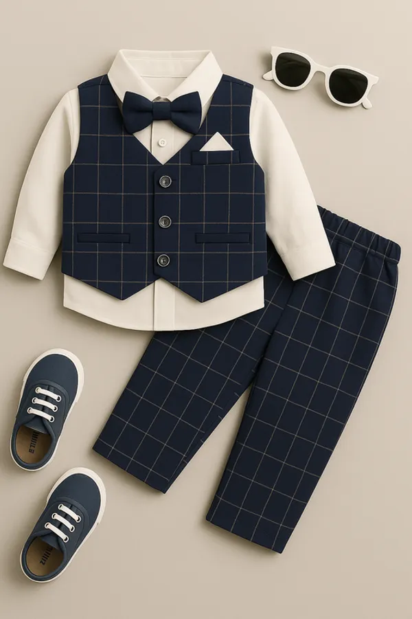 Blue_Pure_Cotton_Exclusive_Clothing_3-Piece_Partywear_Suit_Shirt,_Waistcoat_&_Bow_Tie_Set_For_Boys