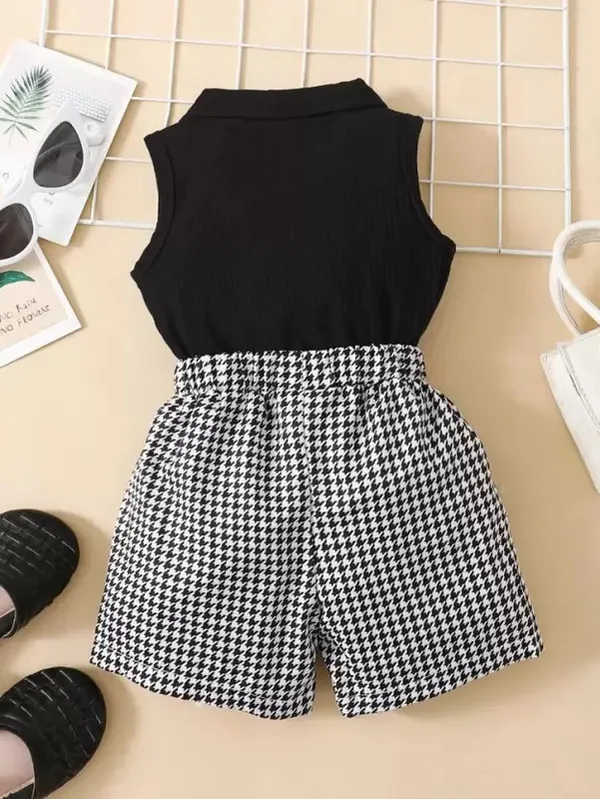 Black_Houndstooth_Print_Co-Ords_Set_For_Girls