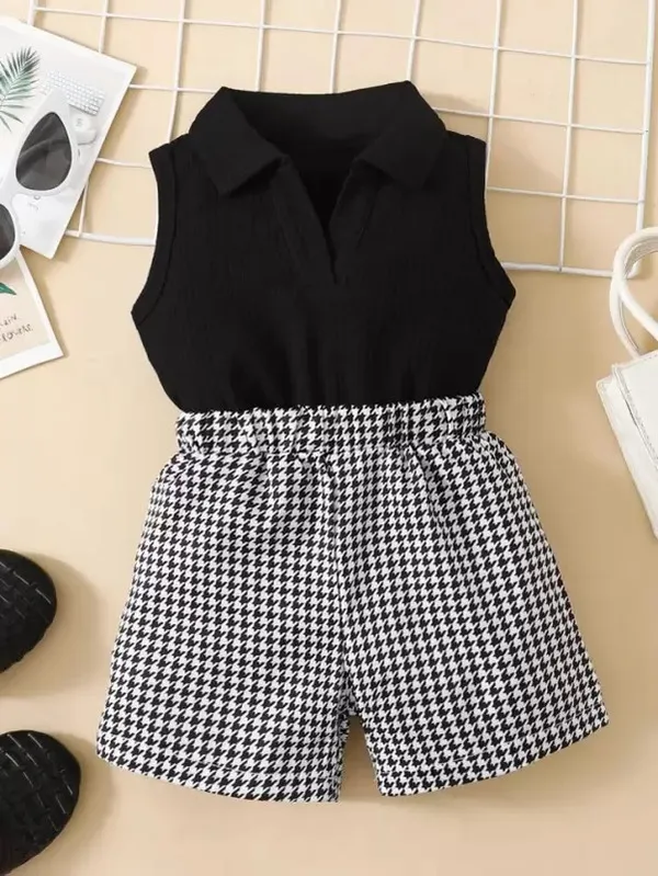 Black_Houndstooth_Print_Co-Ords_Set_For_Girls