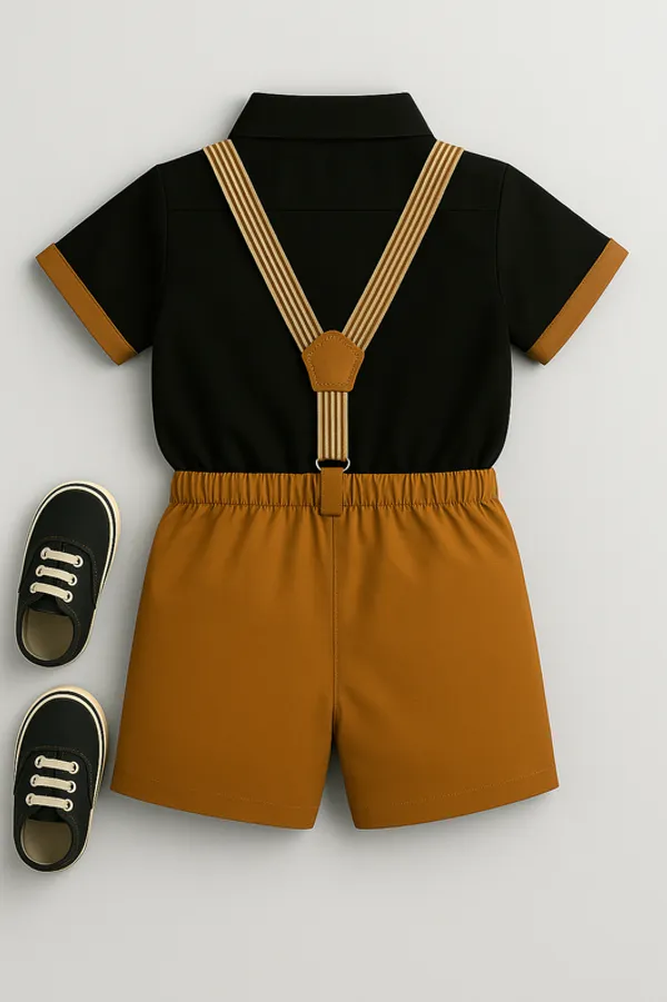 Brown_Pure_Cotton_Exclusive_Clothing_Set_With_Bow_Tie_&_Suspenders_For_Boys