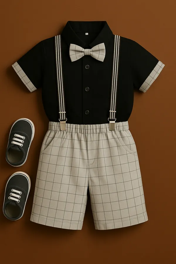 Grey_Pure_Cotton_Exclusive_Clothing_Set_With_Bow_Tie_&_Suspenders_For_Boys