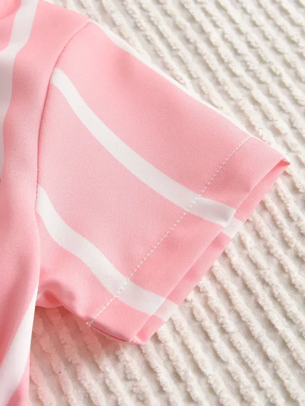 Pink_&_White_Striped_Shirt_Dress_With_Waist_Tie_For_Girls