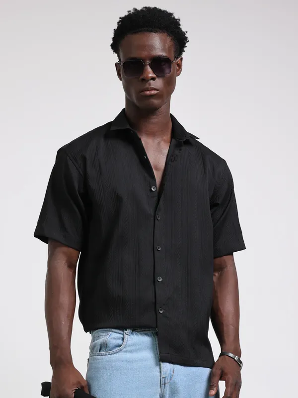 Nashville_Black_Cotton_Solid_Shirt_For_Men
