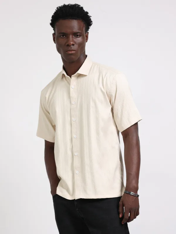 Nashville_Cream_Cotton_Solid_Shirt_For_Men