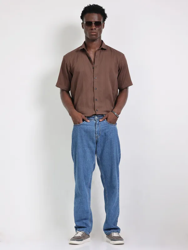 Nashville_Brown_Cotton_Solid_Shirt_For_Men