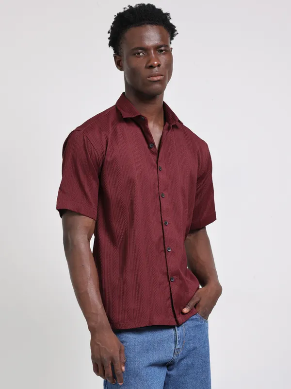 Nashville_Marron_Cotton_Solid_Shirt_For_Men