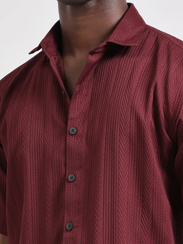 Nashville_Marron_Cotton_Solid_Shirt_For_Men