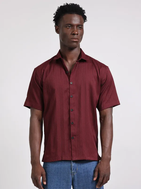 Nashville_Marron_Cotton_Solid_Shirt_For_Men