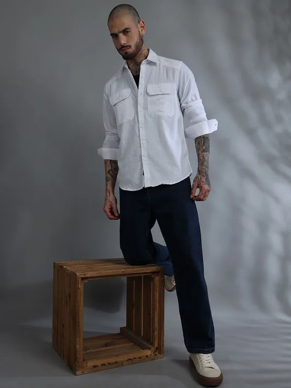Miami_White_Cotton_Solid_Shirt_For_Men