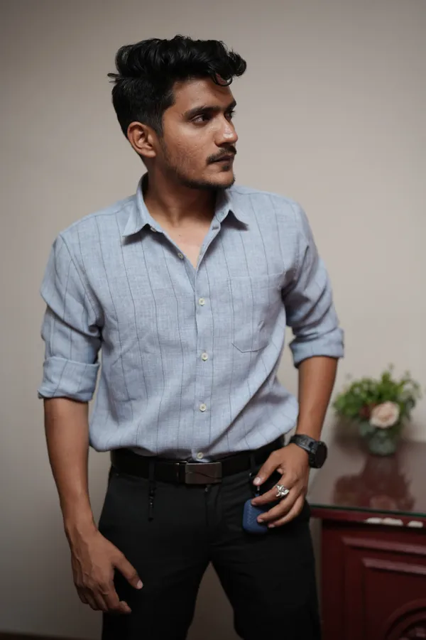 Dunkirk_Grey_Cotton_Striped_Shirt_For_Men