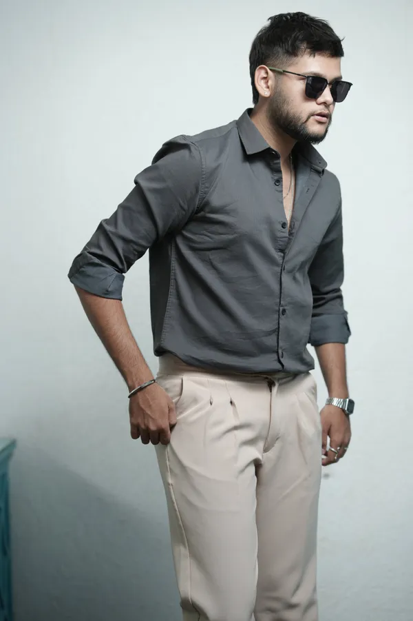 Hartford_Grey_Cotton_Solid_Shirt_For_Men