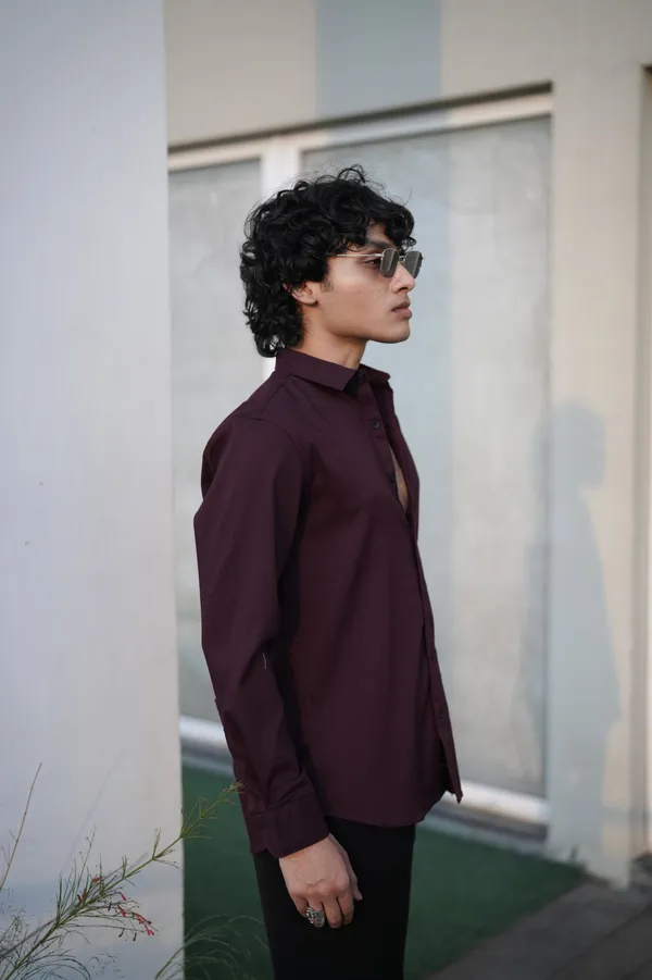 Hartford_Wine_Cotton_Solid_Shirt_For_Men