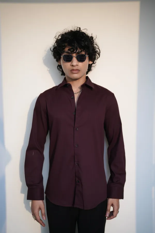 Hartford_Wine_Cotton_Solid_Shirt_For_Men