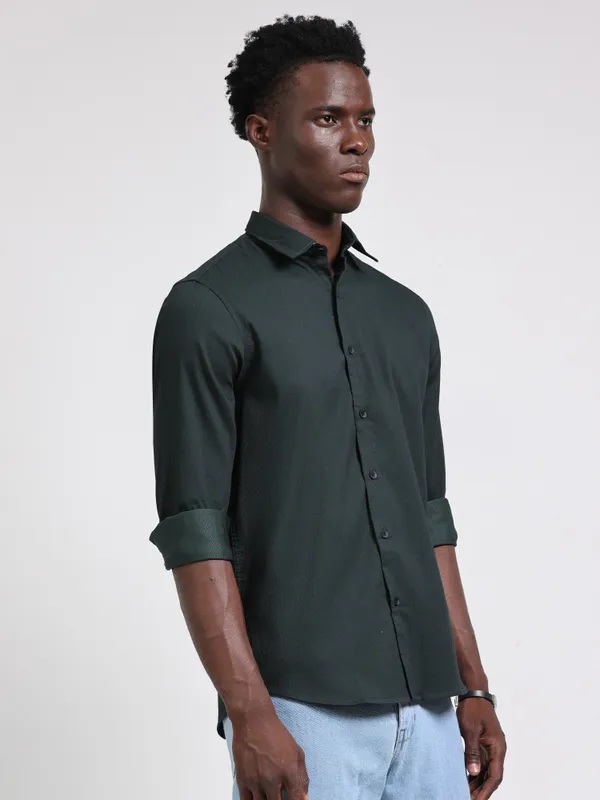 Hartford_Green_Cotton_Solid_Shirt_For_Men