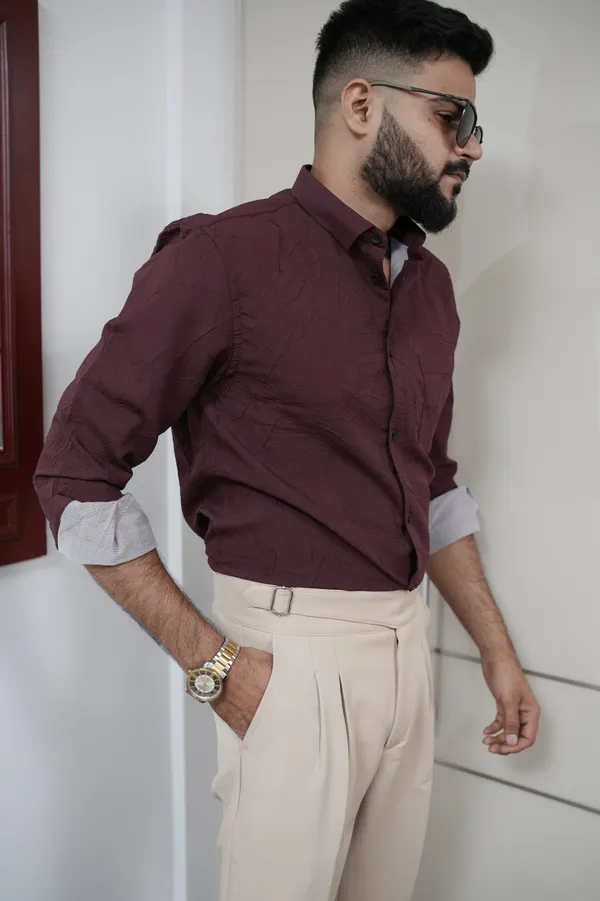 Norway_Maroon_Cotton_Solid_Shirt_For_Men