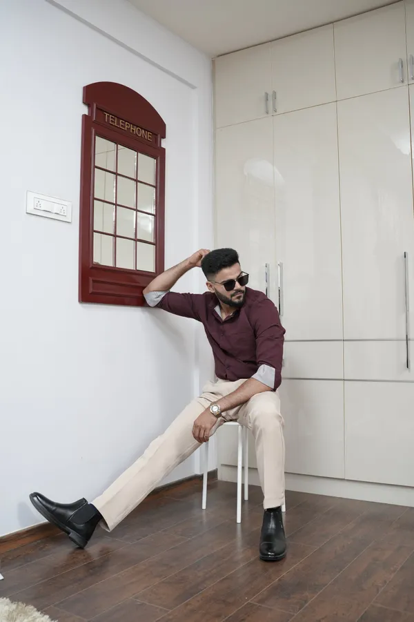 Norway_Maroon_Cotton_Solid_Shirt_For_Men