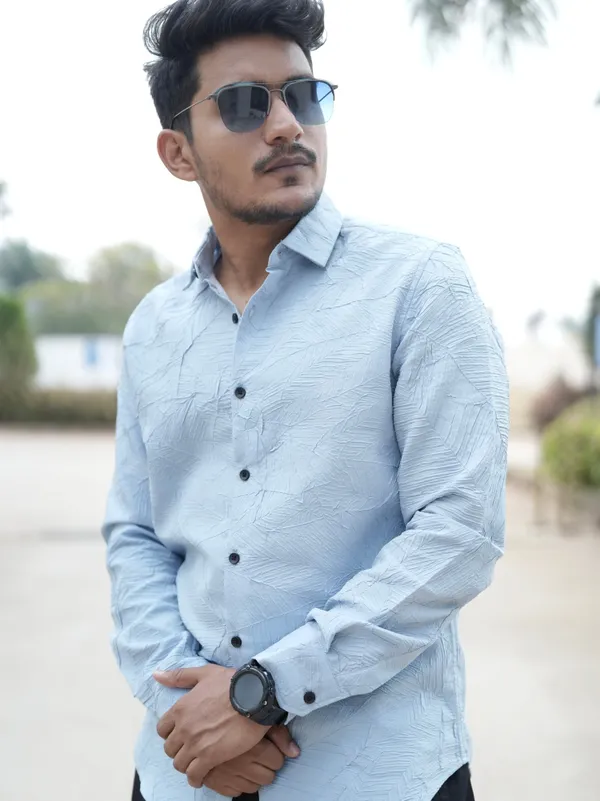 Norway_Ice_Blue_Cotton_Solid_Shirt_For_Men