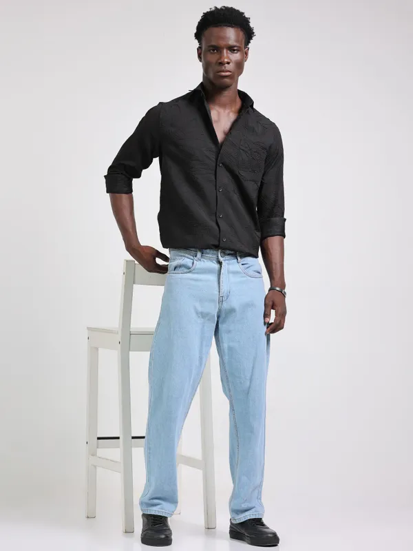 Norway_Black_Cotton_Solid_Shirt_For_Men