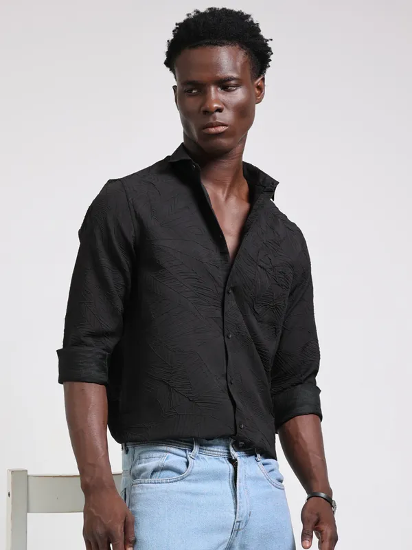 Norway_Black_Cotton_Solid_Shirt_For_Men