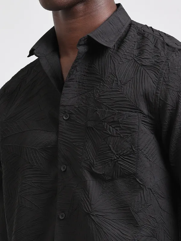 Norway_Black_Cotton_Solid_Shirt_For_Men