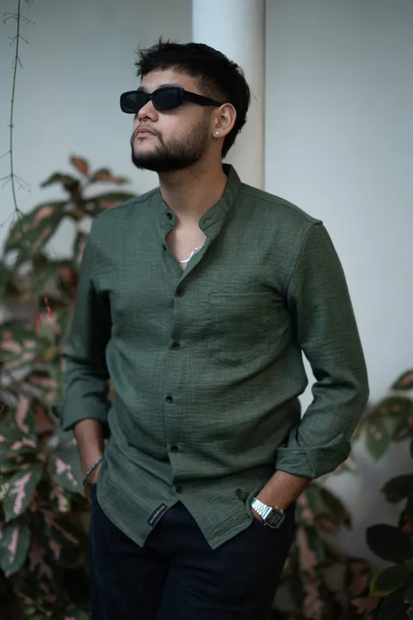 Bali_Green_Cotton_Solid_Shirt_For_Men