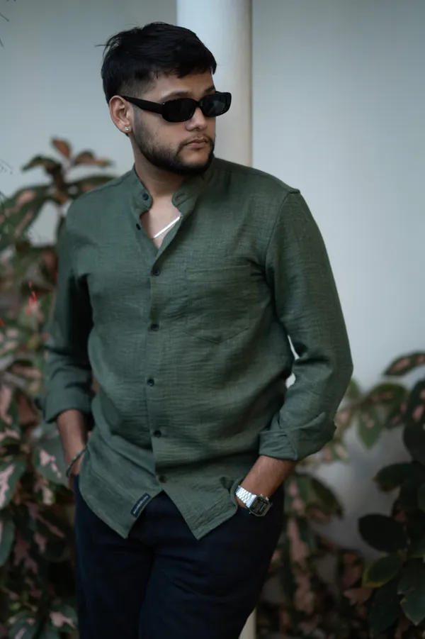 Bali_Green_Cotton_Solid_Shirt_For_Men